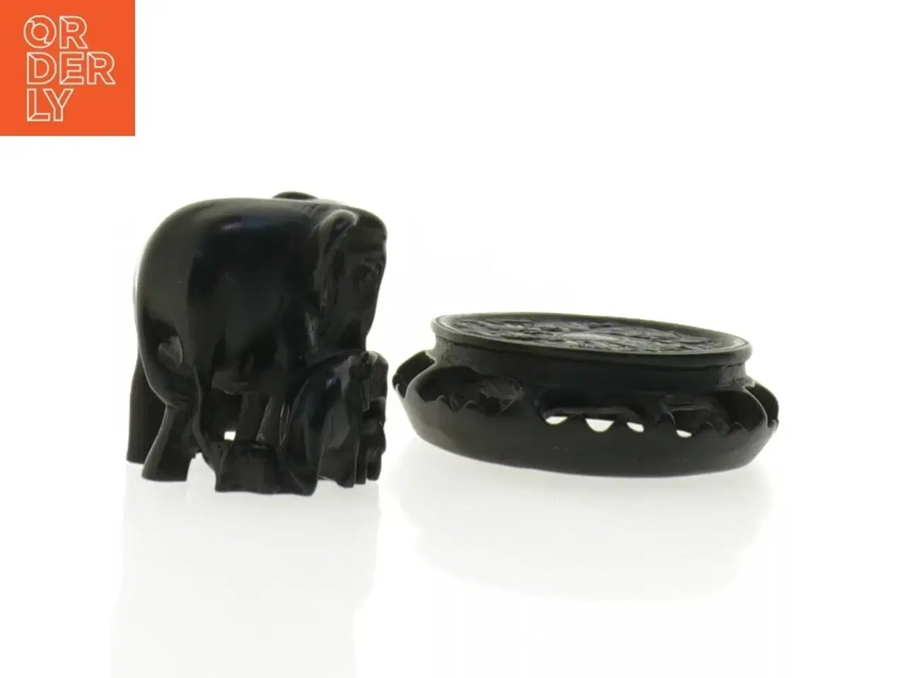 Billede 3 - Elefant skulptur i sort  (str. 8,5 x 9,5 cm)