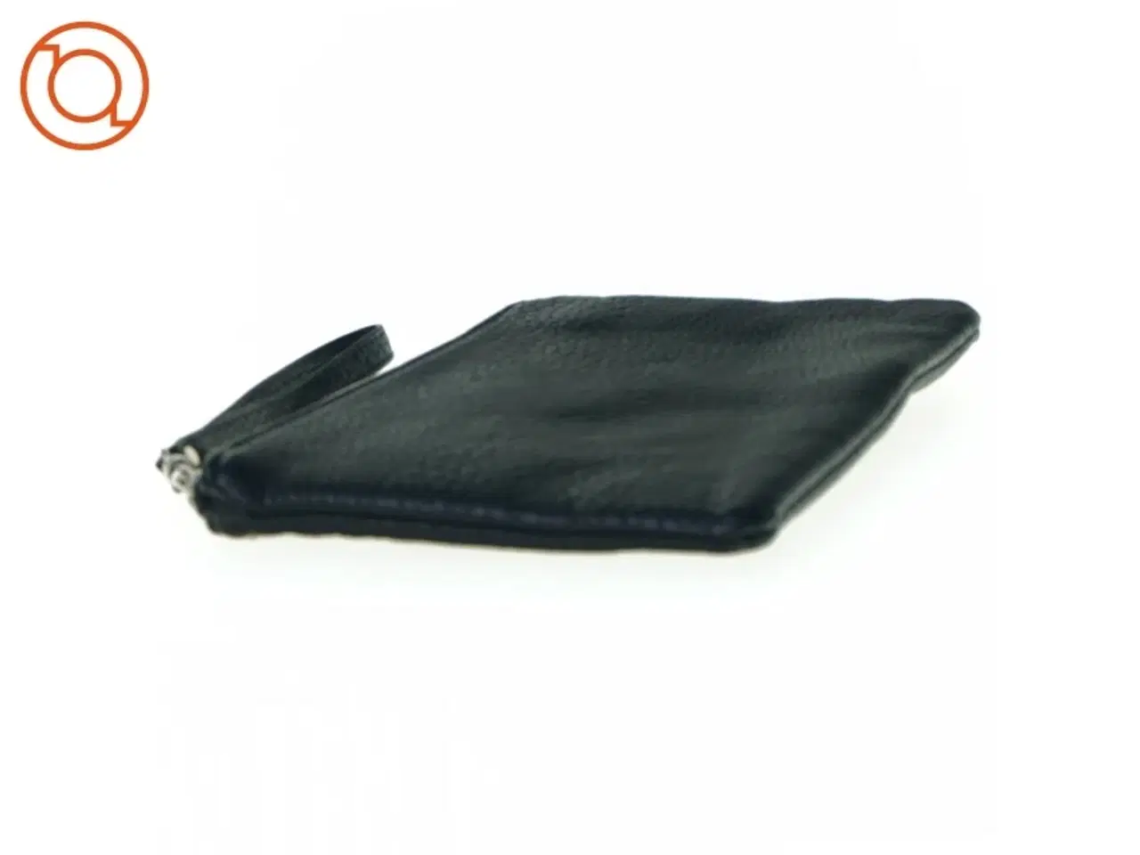 Billede 4 - Sort læderpræget taske clutch Pung med nitter (str. 20 x 12)