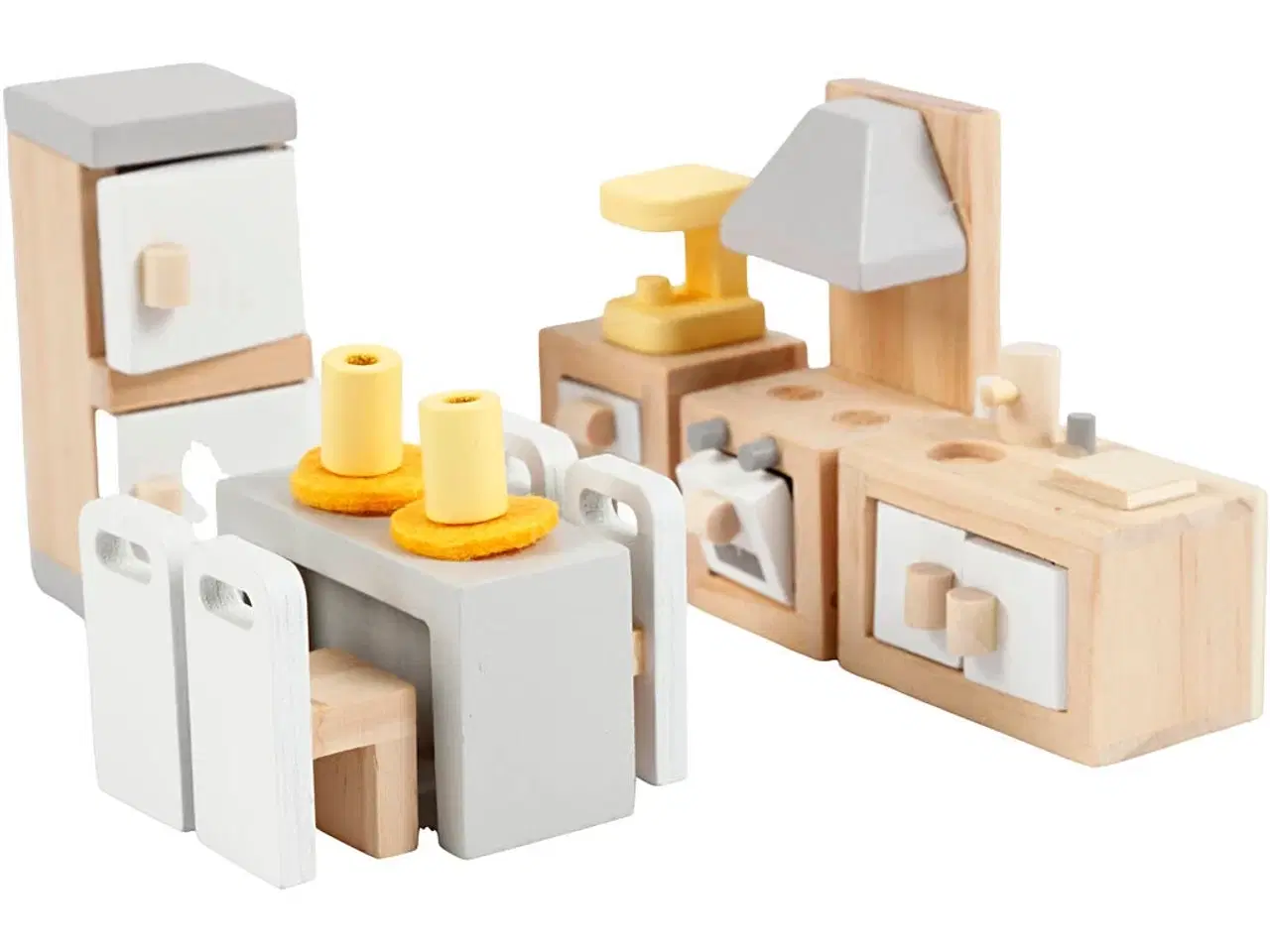 Billede 1 - VIGA Dukkehus Møbler - Køkken Sæt med 9 Dele