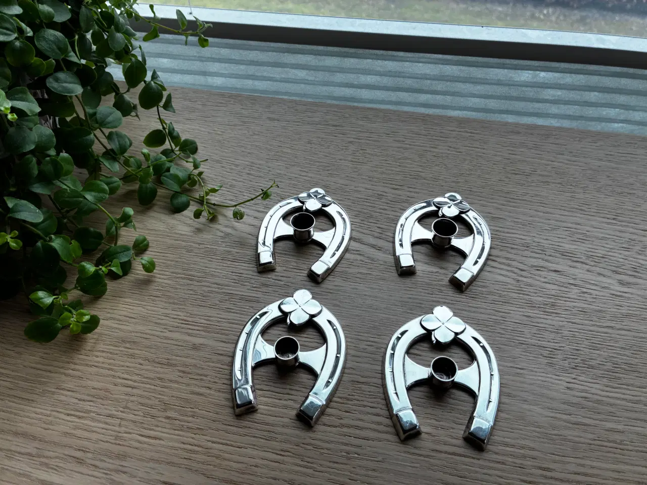 Billede 1 - 4 stk. Hestesko Sølvstager 