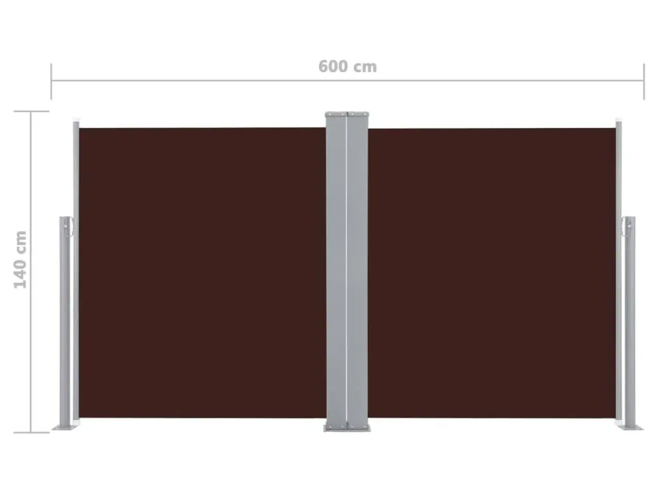 Billede 12 - Sammenrullelig sidemarkise 140 x 600 cm brun