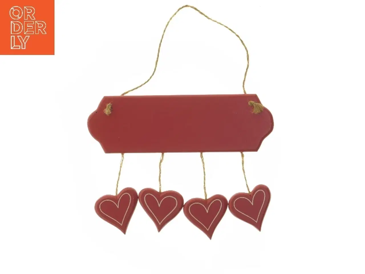 Billede 4 - God Jul skilt med hjerter (str. 21x6 cm)