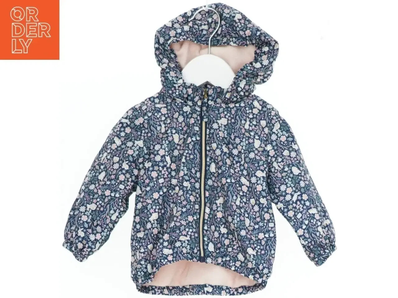 Billede 1 - Blomstret børnejakke med hætte fra H&M (str. 68)