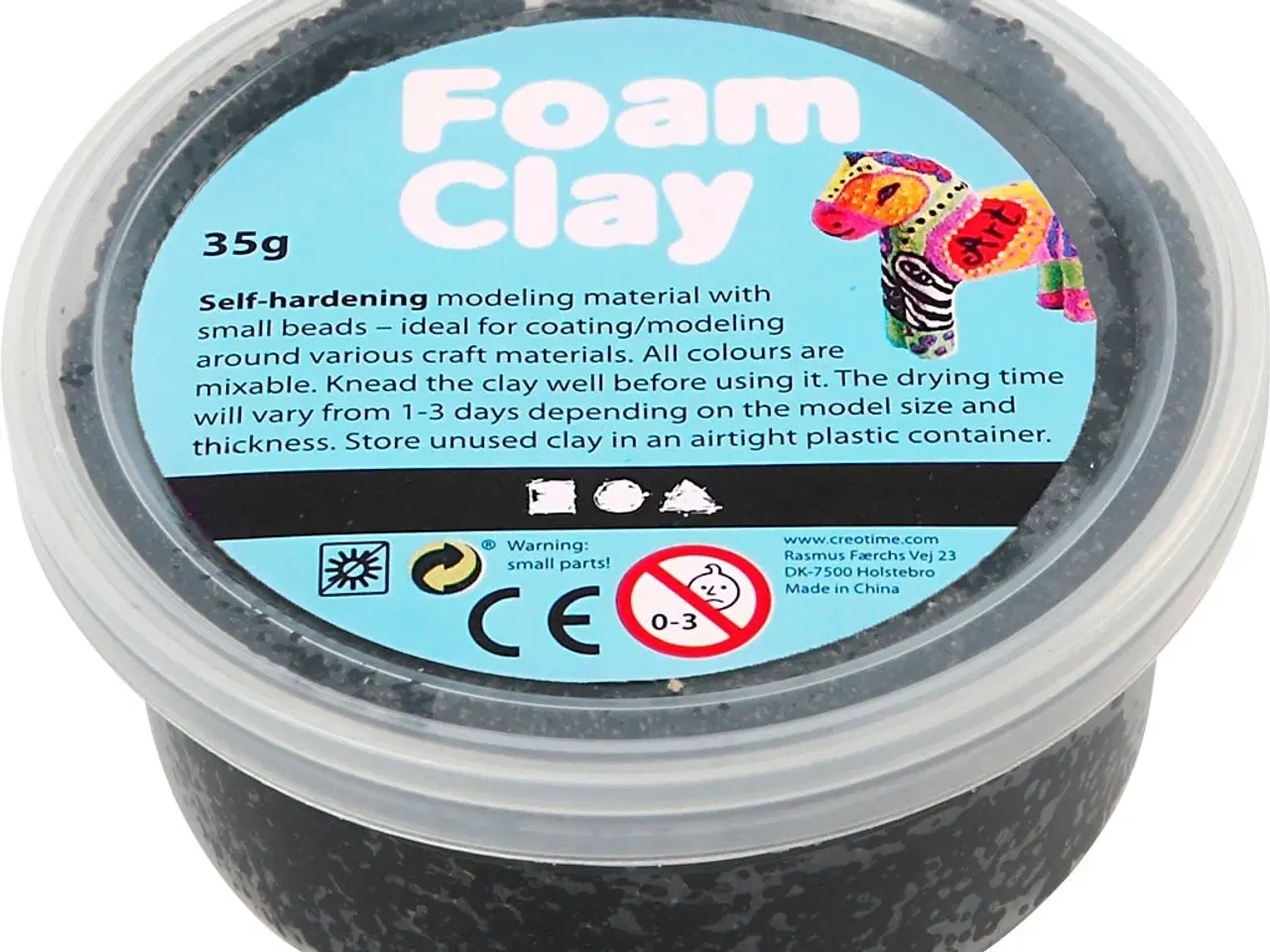Billede 1 - Foam Clay® Sort - 35g Selvhærdende Modellering