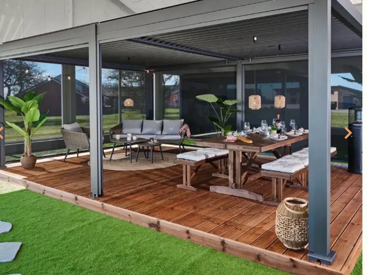 Billede 3 - Udvendig rullegardin / pergola skærm 3 m