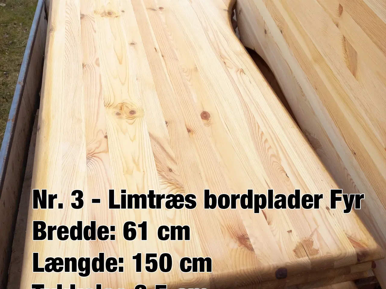 Billede 1 - Bordplade fyr 61x150 cm 3,5 cm