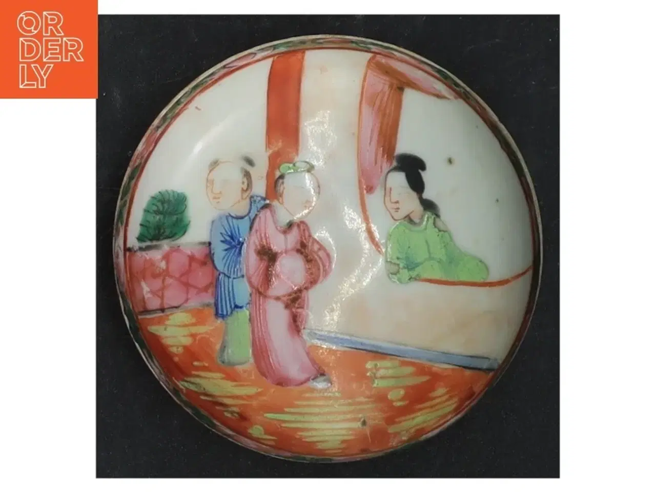 Billede 2 - Håndmalet porcelænsskål med låg (str. Ø. 8 cm)