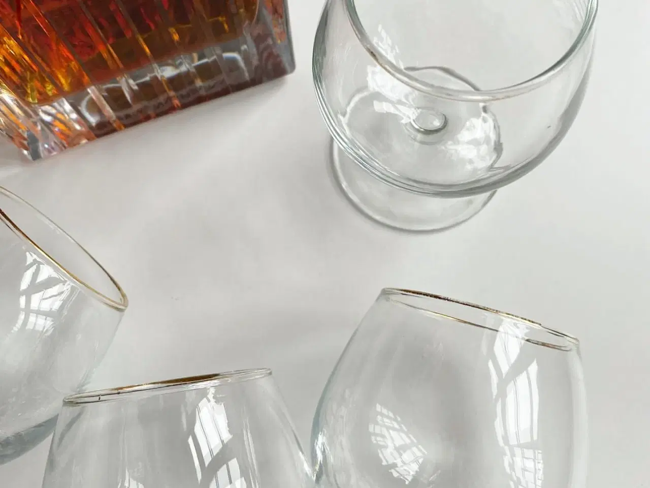 Billede 6 - Cognacglas m patineret guldkant, 6 stk samlet