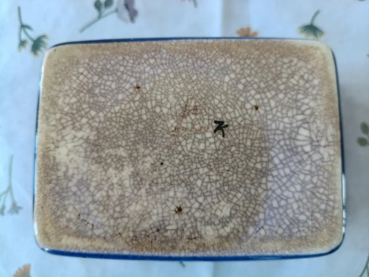 Billede 3 - aluminia krukke i fede farver men med  Krakelering