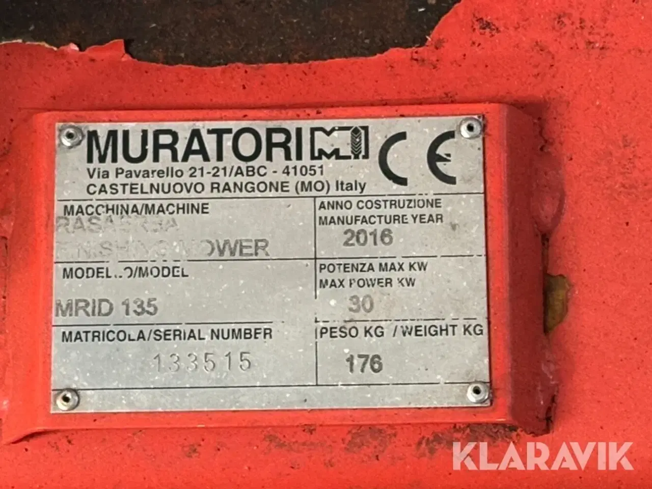 Billede 5 - Plæneklipper hydraulisk Muratori MRIS 135