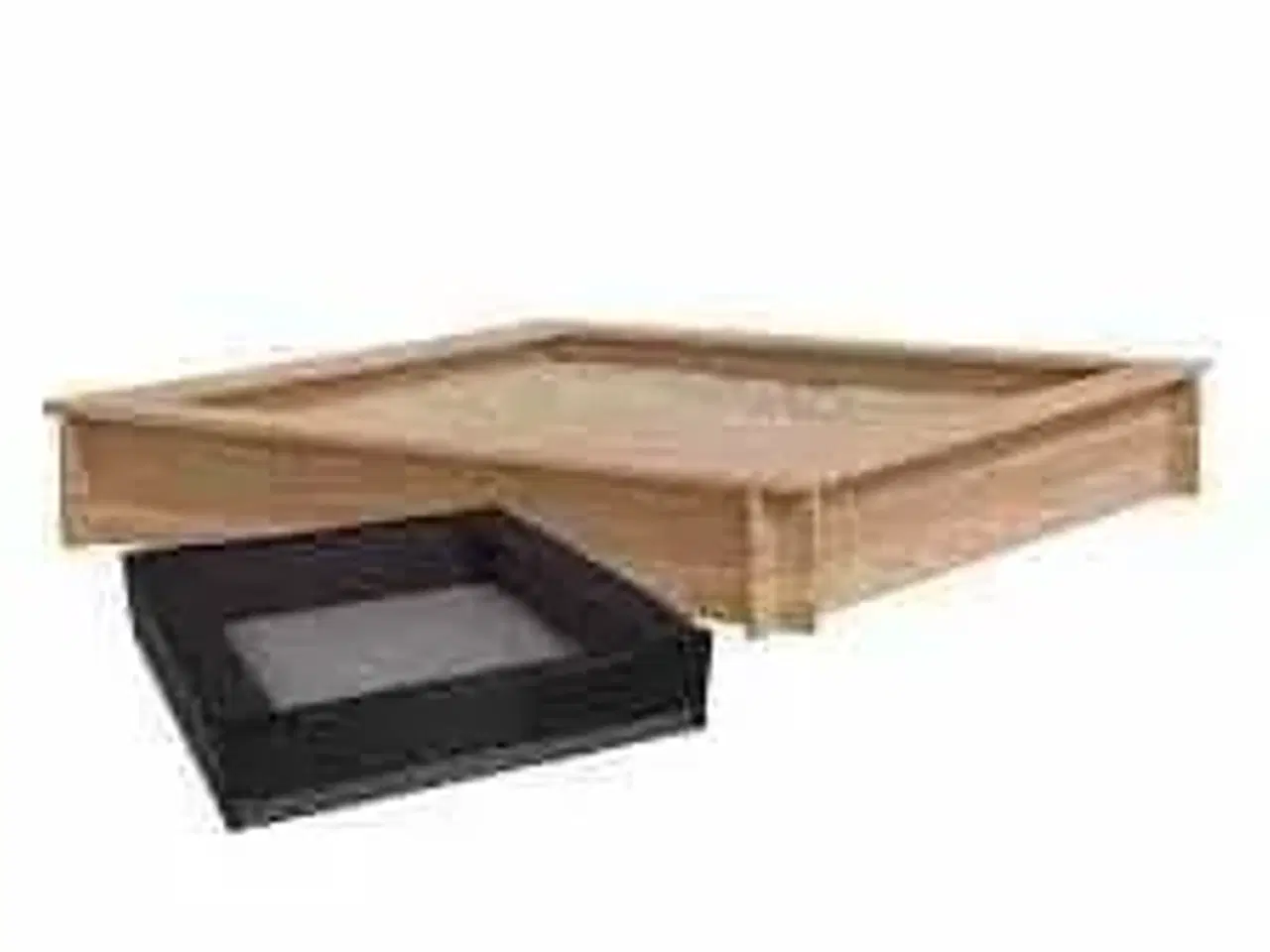 Billede 1 - Sandkasse i lærketræ, inkl. sandkassenet - 150 x 150 cm