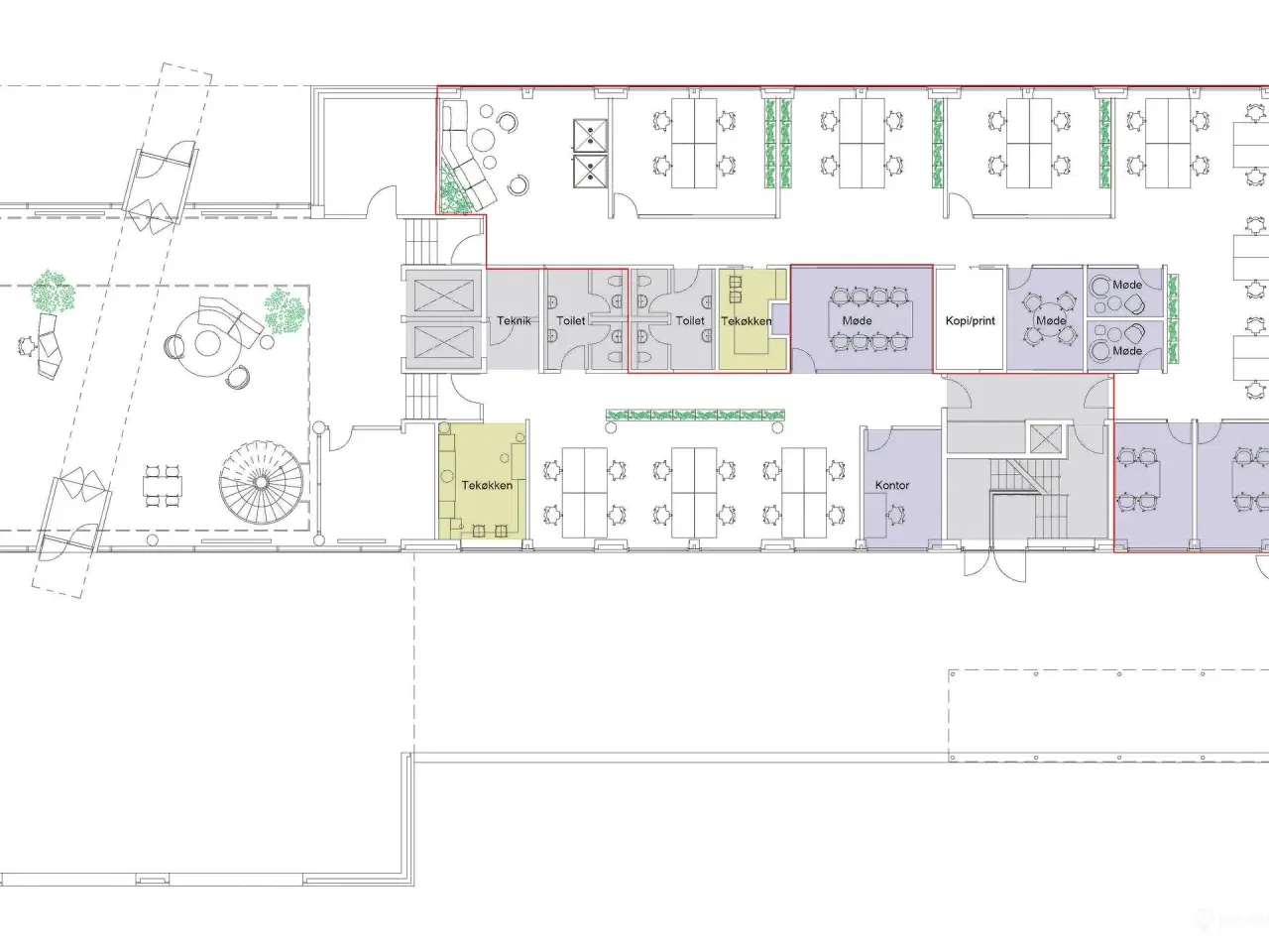 Billede 12 - Attraktivt kontorlejemål lige ved Glostrup Station - adgang til fælles kantine og tagterrasse