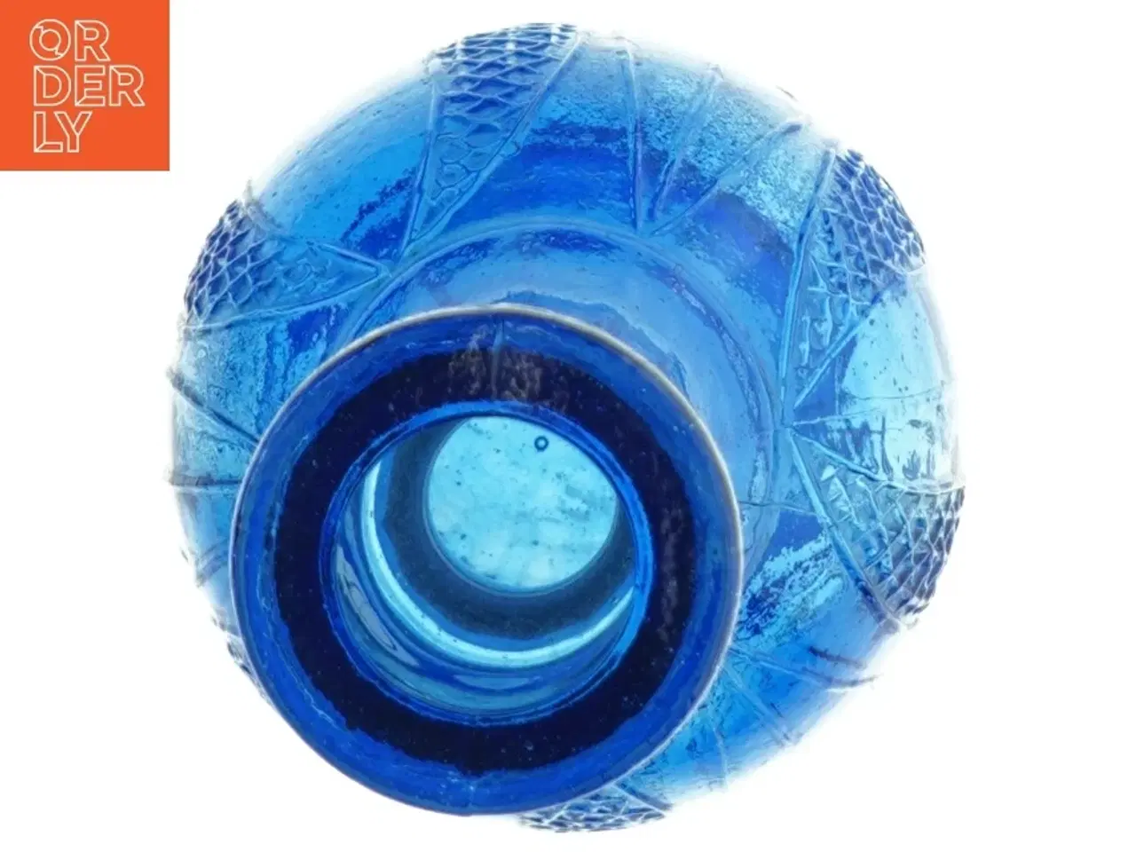 Billede 3 - Blå glasvase (str. H. 24 cm)