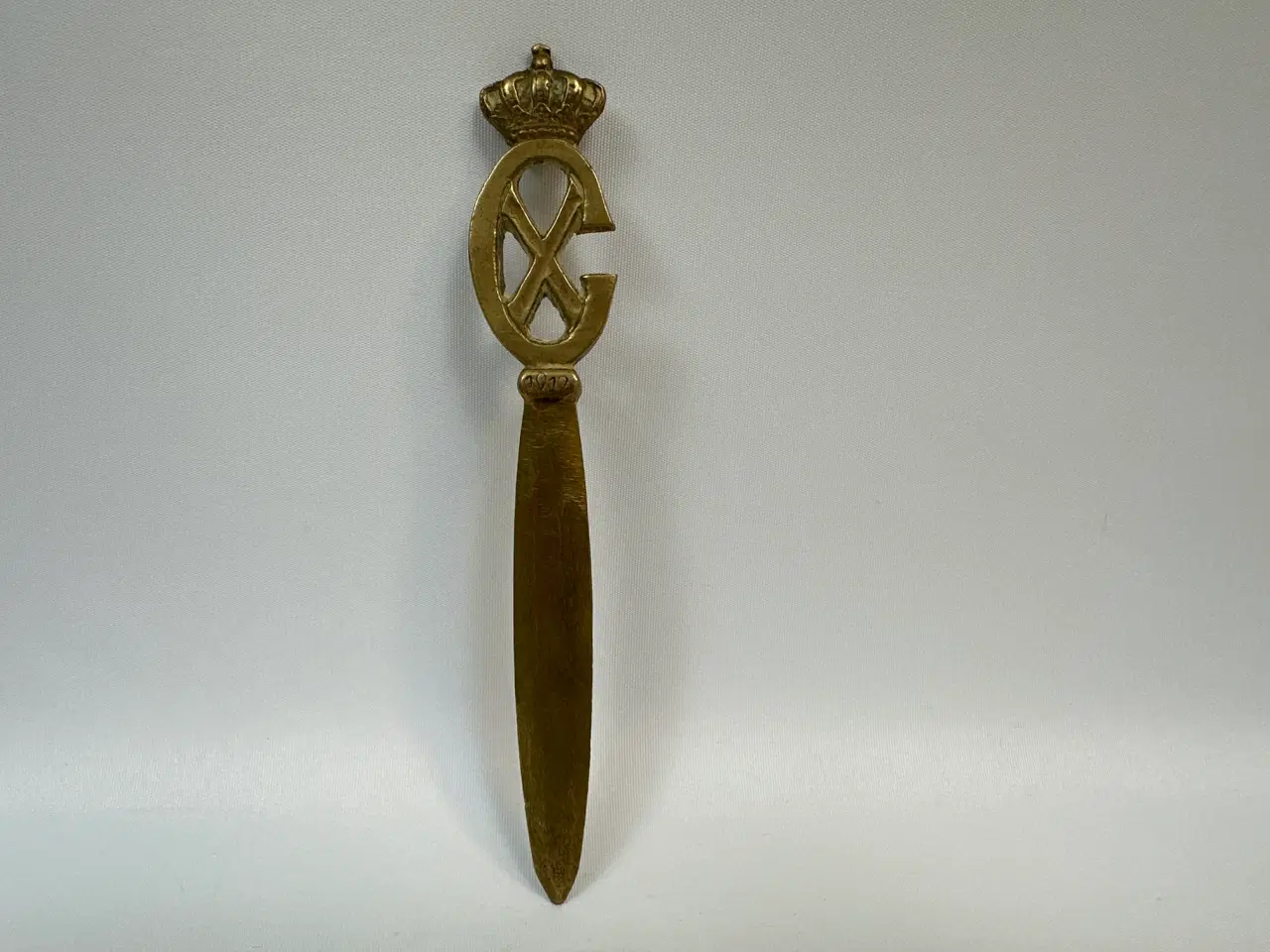 Billede 5 - Messing brevåbner / brevkniv m. kongeligt monogram