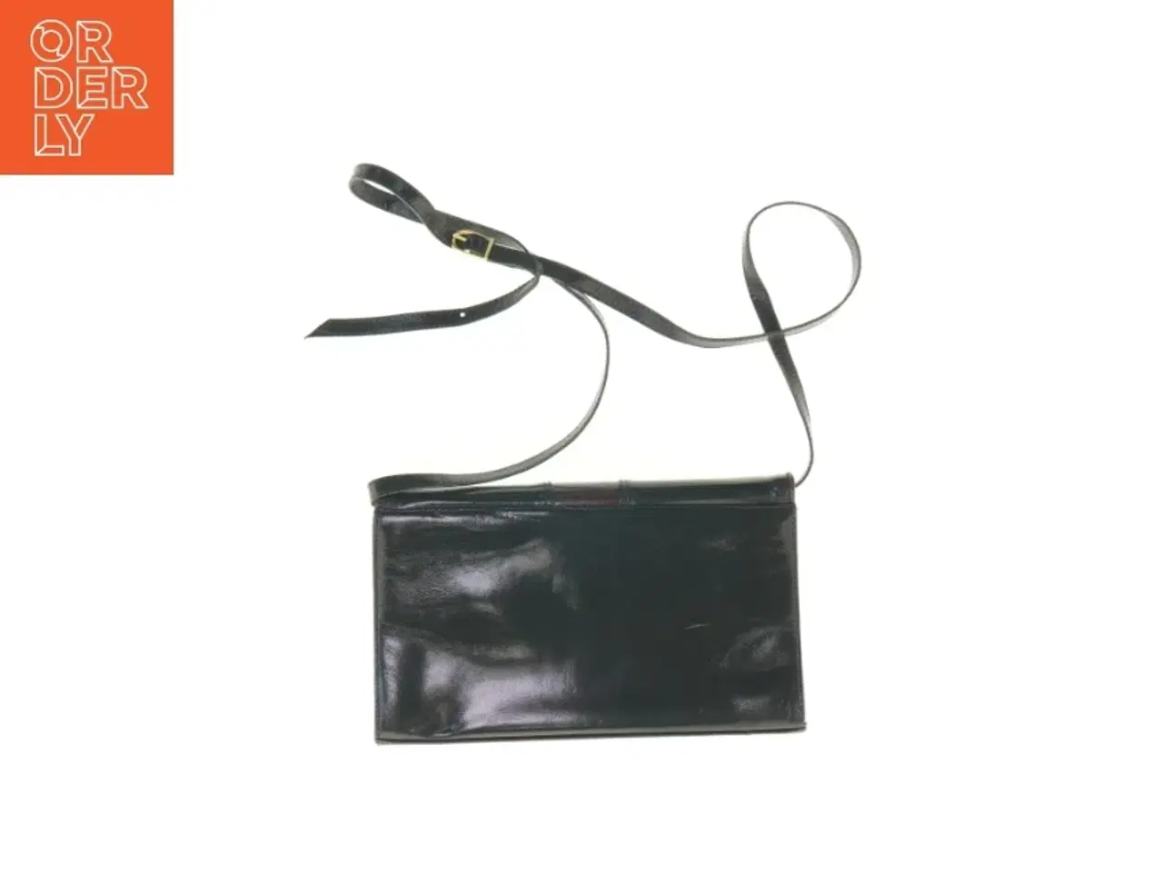 Billede 2 - Flad sort skuldertaske fra Belsac (str. 27 x 16 x 5 cm)