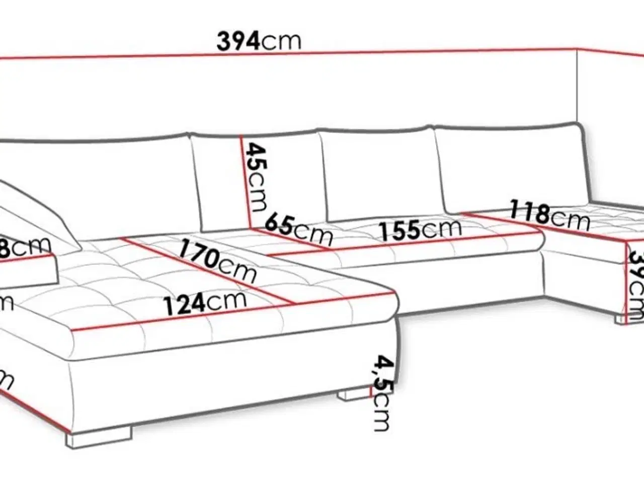 Billede 3 - Kæmpe U sofa