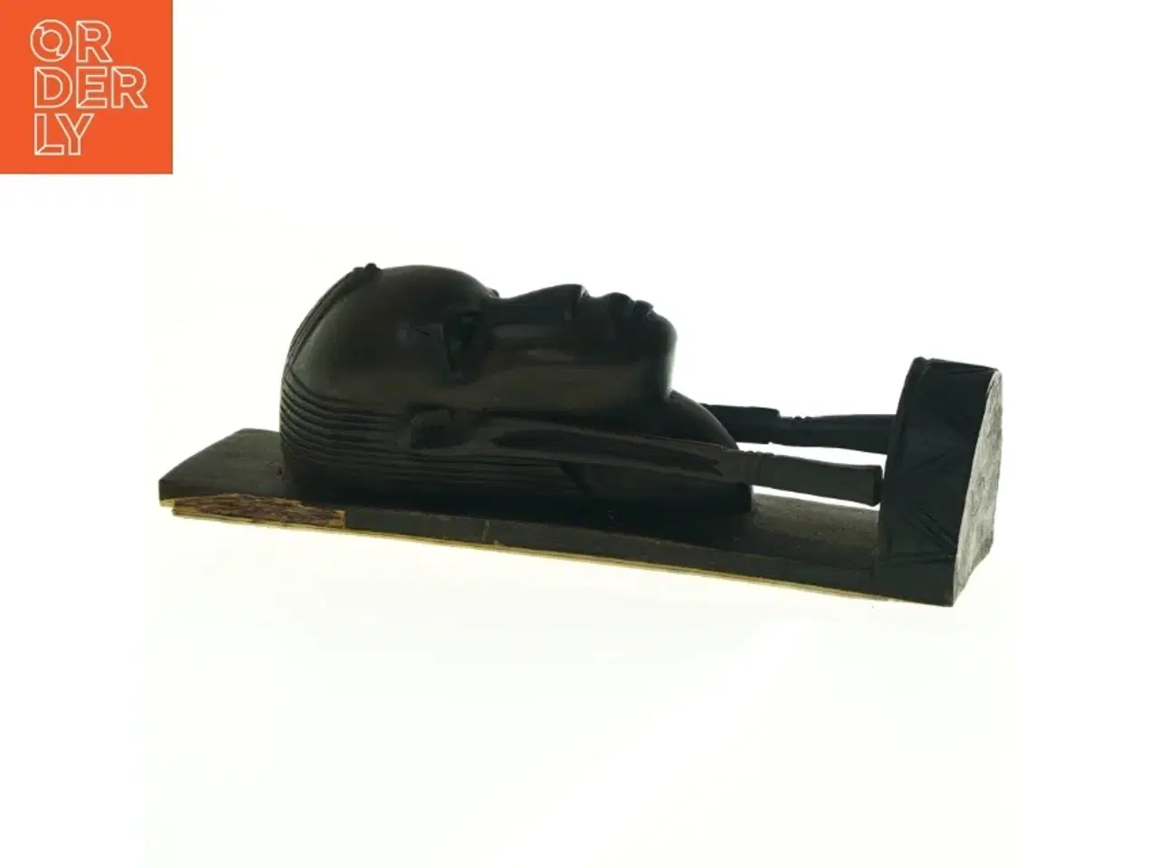 Billede 3 - Træskulptur af menneskeansigt (str. 24. x 6 cm)