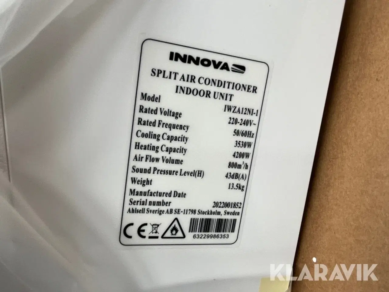 Billede 4 - Split Aircondition - indedel Innova R32