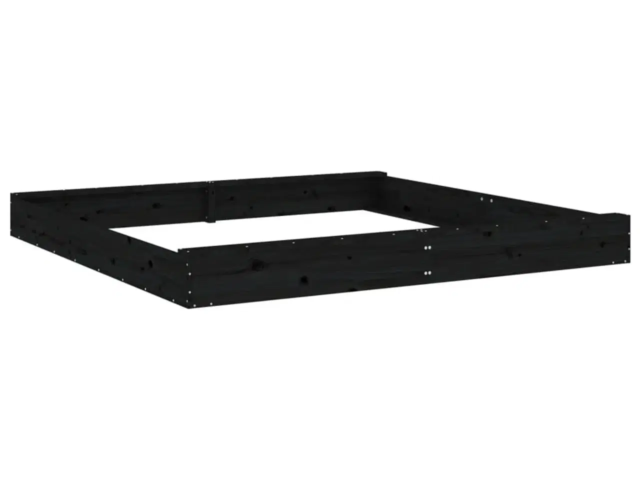 Billede 2 - Sandkasse med sæder firkantet massivt fyrretræ sort