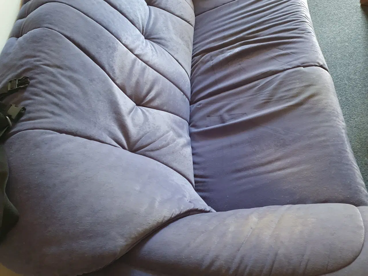 Billede 1 - 3pers sofa blå i Alcantrea stof