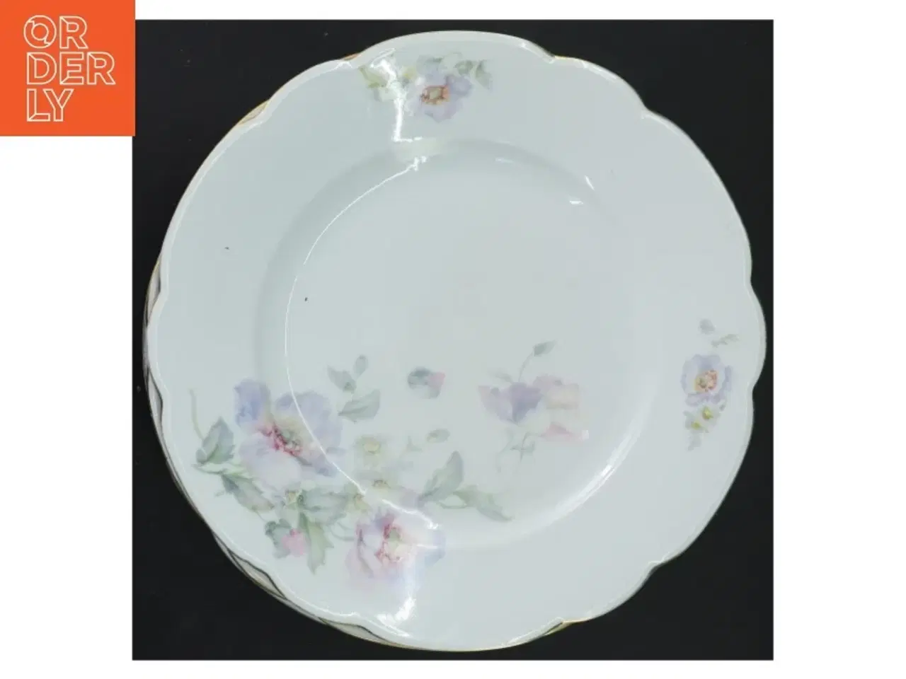 Billede 3 - Porcelæn tallerkener med blomstermønster (str. Ø 25 cm)