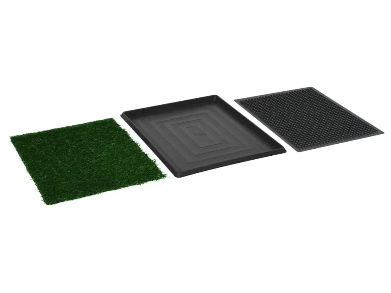 Billede 7 - Kæledyrstoilet med bakke og kunstgræs 64x51x3 cm grøn