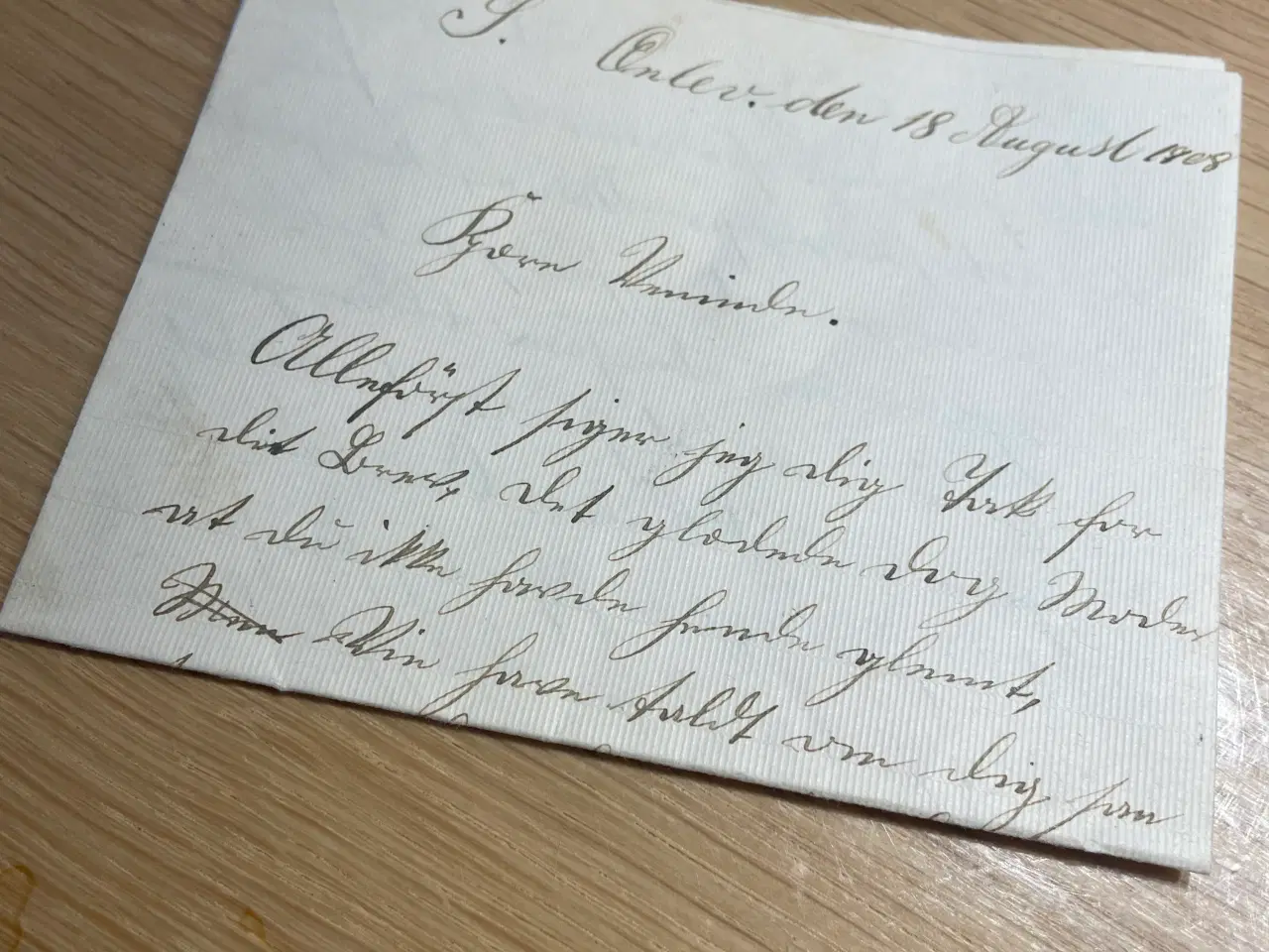 Billede 2 - Vintage kuvert med brev og frimærker fra 1908.