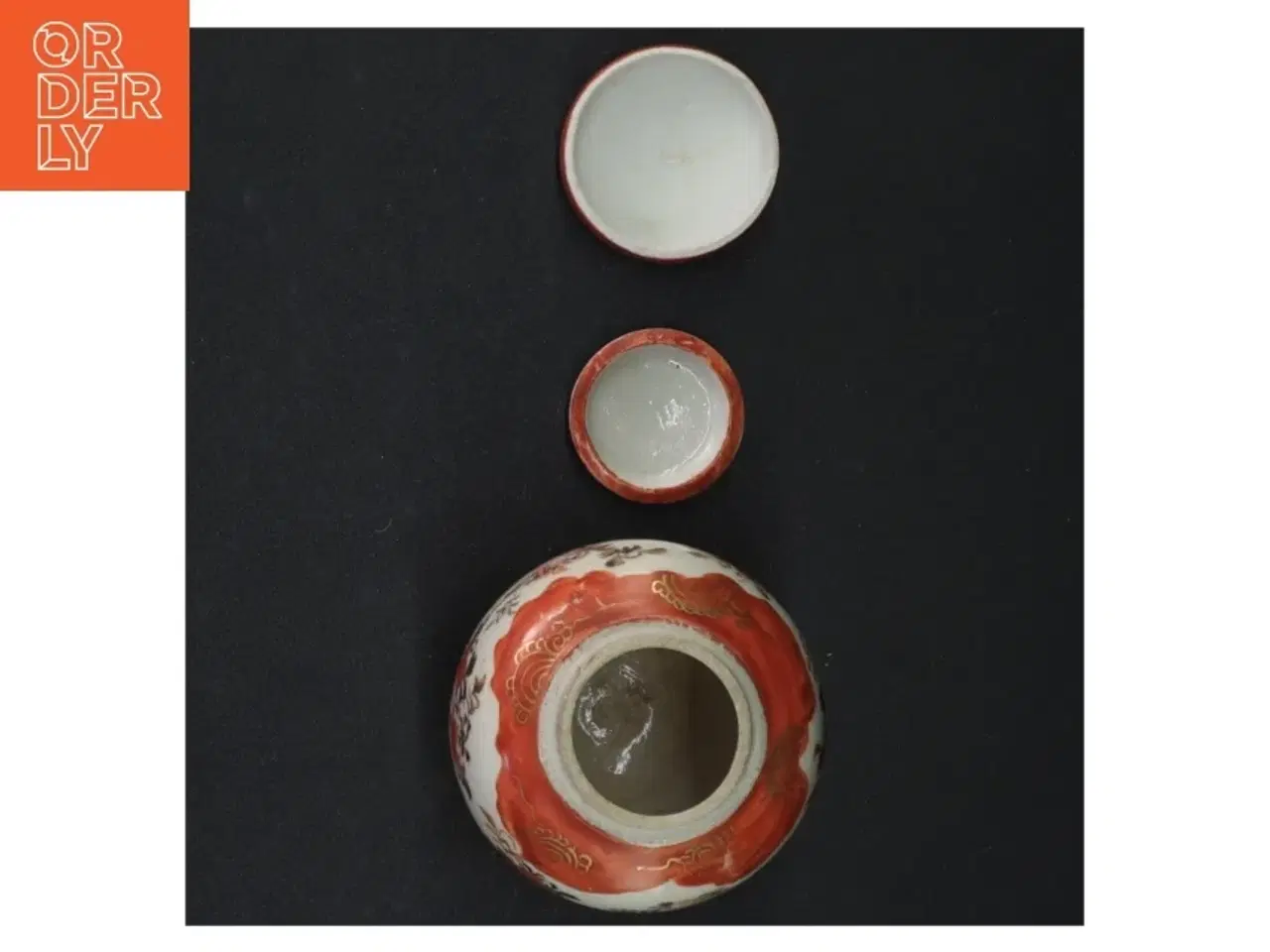 Billede 3 - Japansk kande og vase med låg (str. 14 x 8,5 cm 9,5 x ø 7 cm)