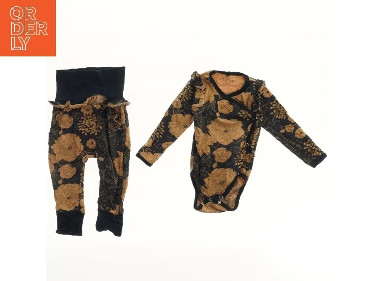 Billede 1 - Blomsterprint bodystocking og bukser fra Kids Up (str. 74)