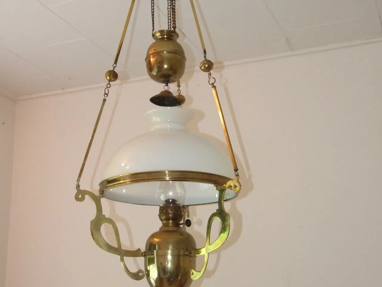 Billede 1 - Stor gammel petroleumslampe