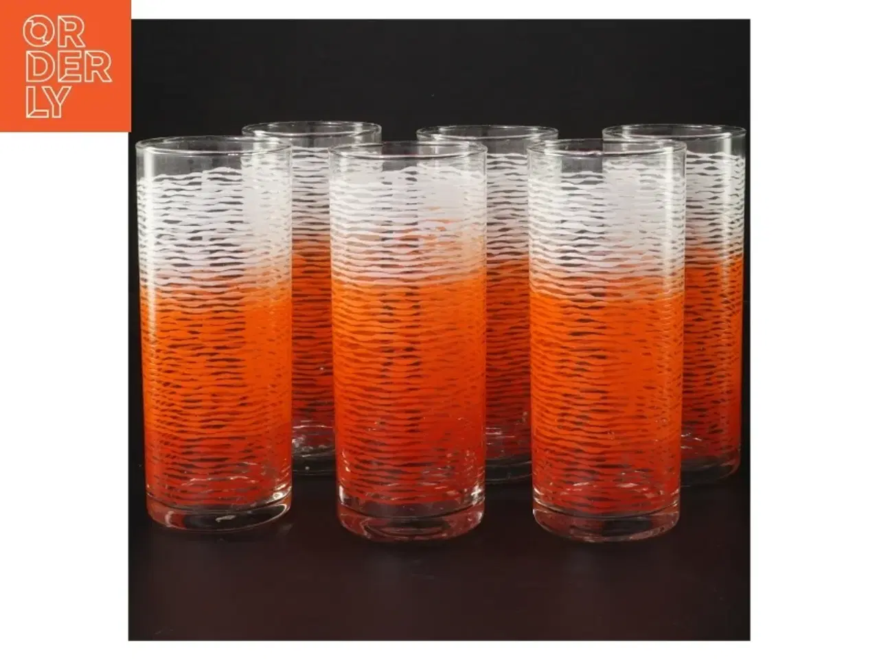 Billede 2 - 1970er Vintage Sæt med seks drikkeglas (str. H 14 cm, ø 6 cm)