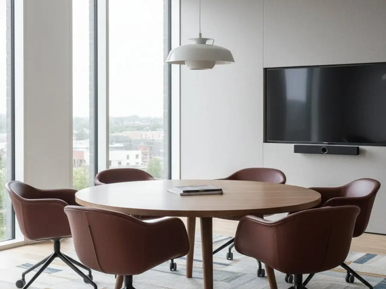 Billede 2 - Muuto Fiber Armchair m. Hjul - Brun/Læder