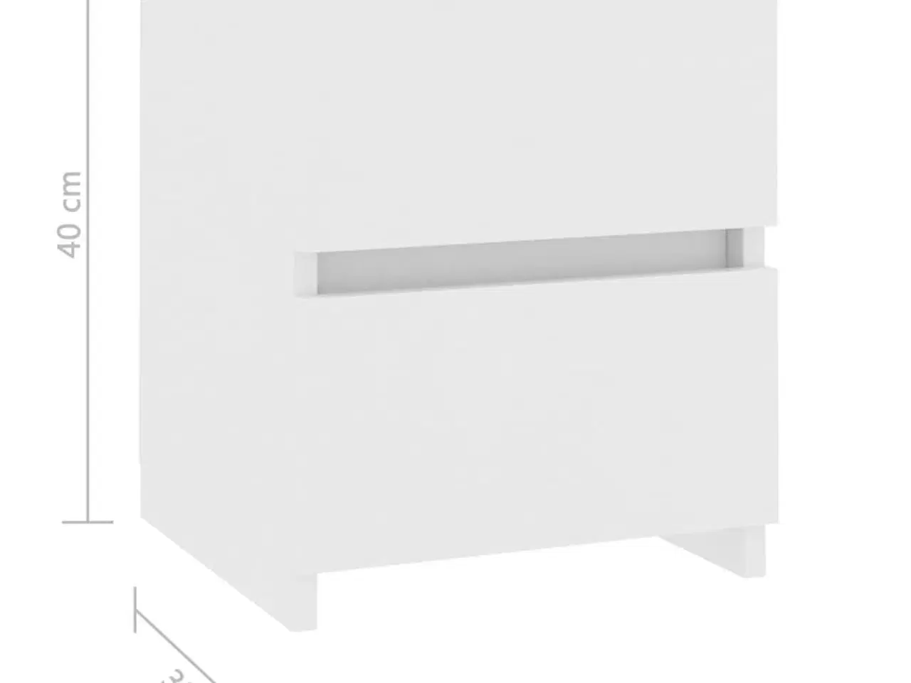 Billede 7 - Sengeborde 2 stk. 30x30x40 cm konstrueret træ hvid