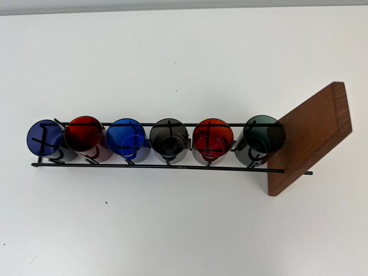 Billede 8 - Retro barsæt i teak og farvet glas