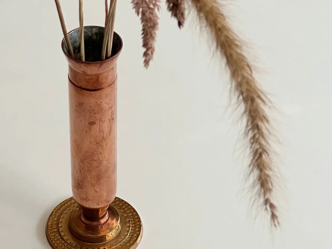 Billede 2 - Slank vase, kobber/messing