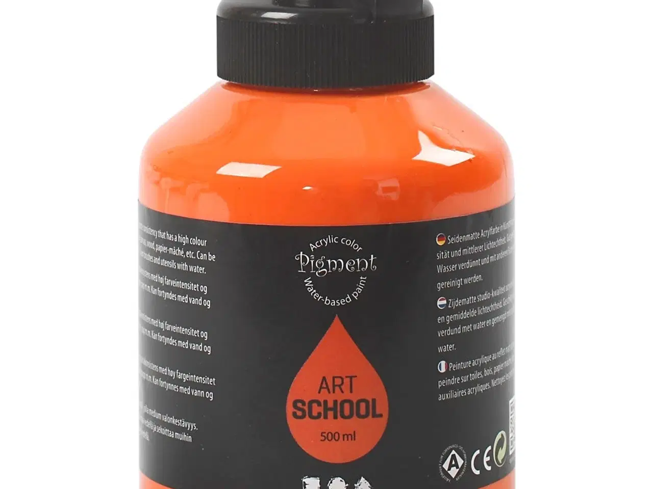 Billede 1 - Art Akrylmaling, halvblank, halvtransparent, orange, 500ml/ 1 fl.