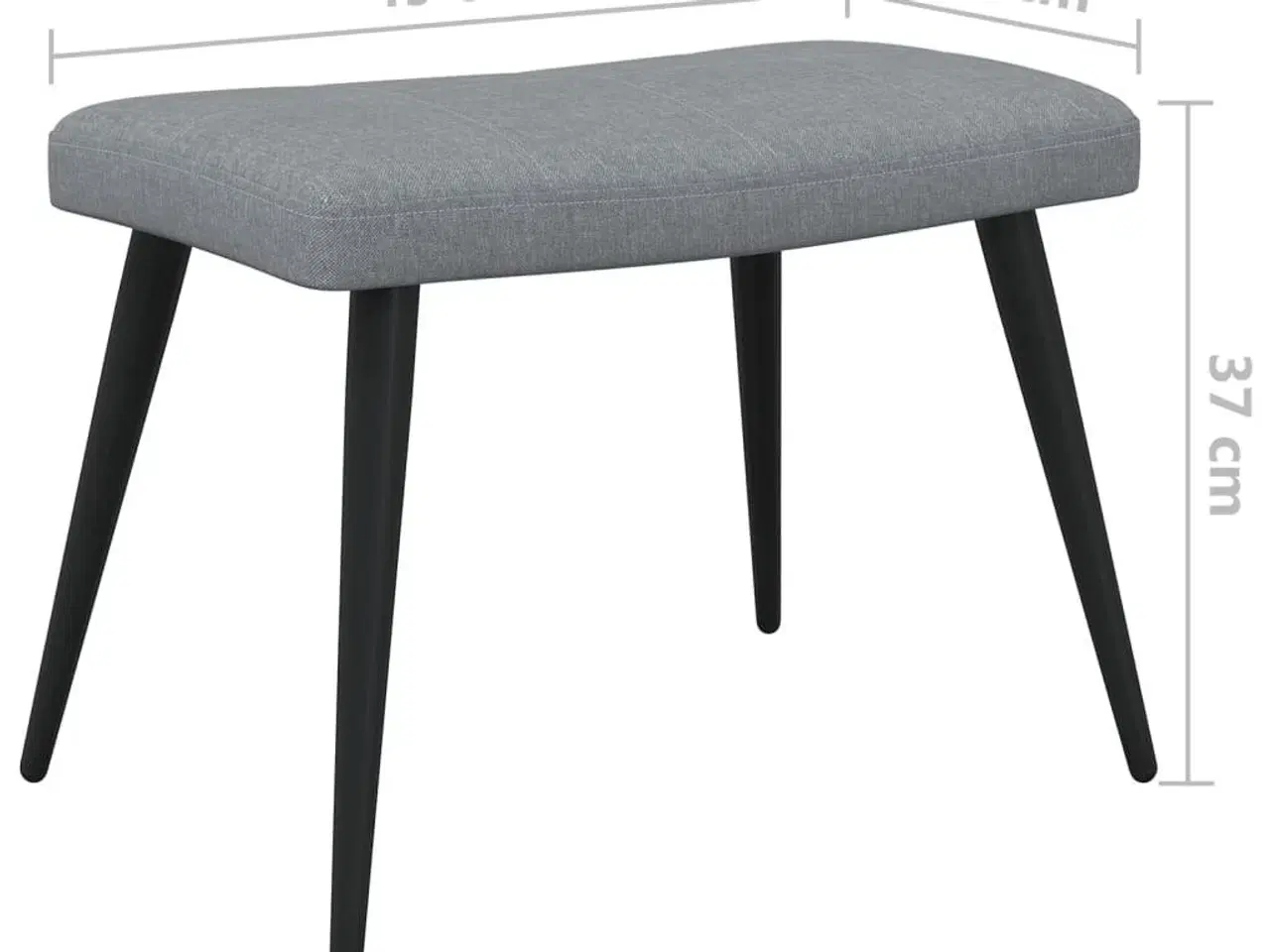 Billede 12 - Lænestol med skammel stof lysegrå