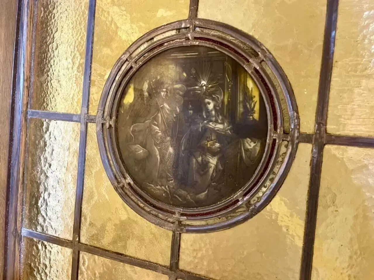 Billede 3 - Sjælden dobbeltdør m. blyindfattede ruder og motiver