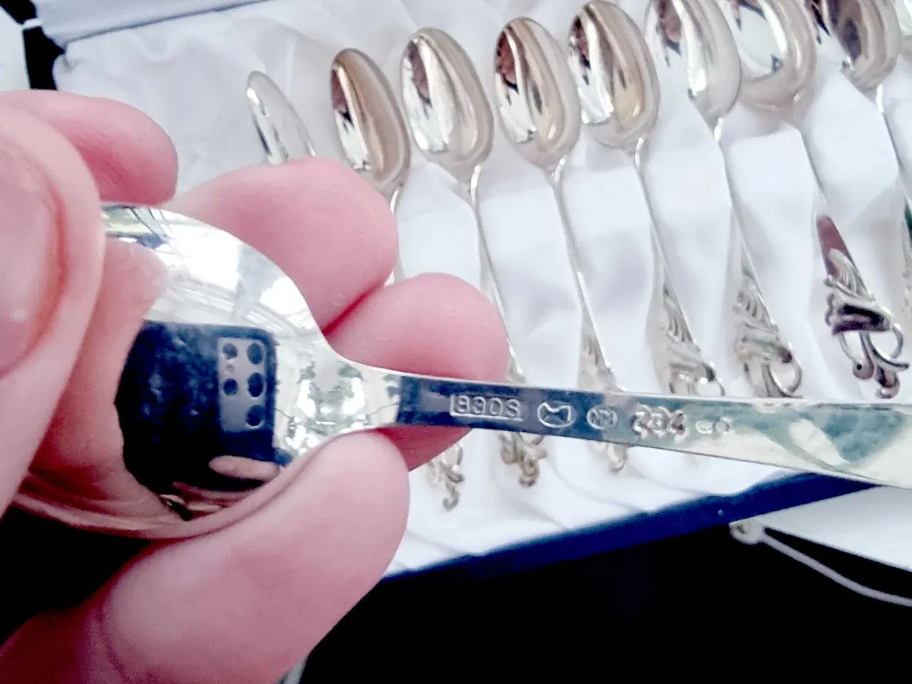 Billede 5 - 12 skeer 830S sølv 124 gram