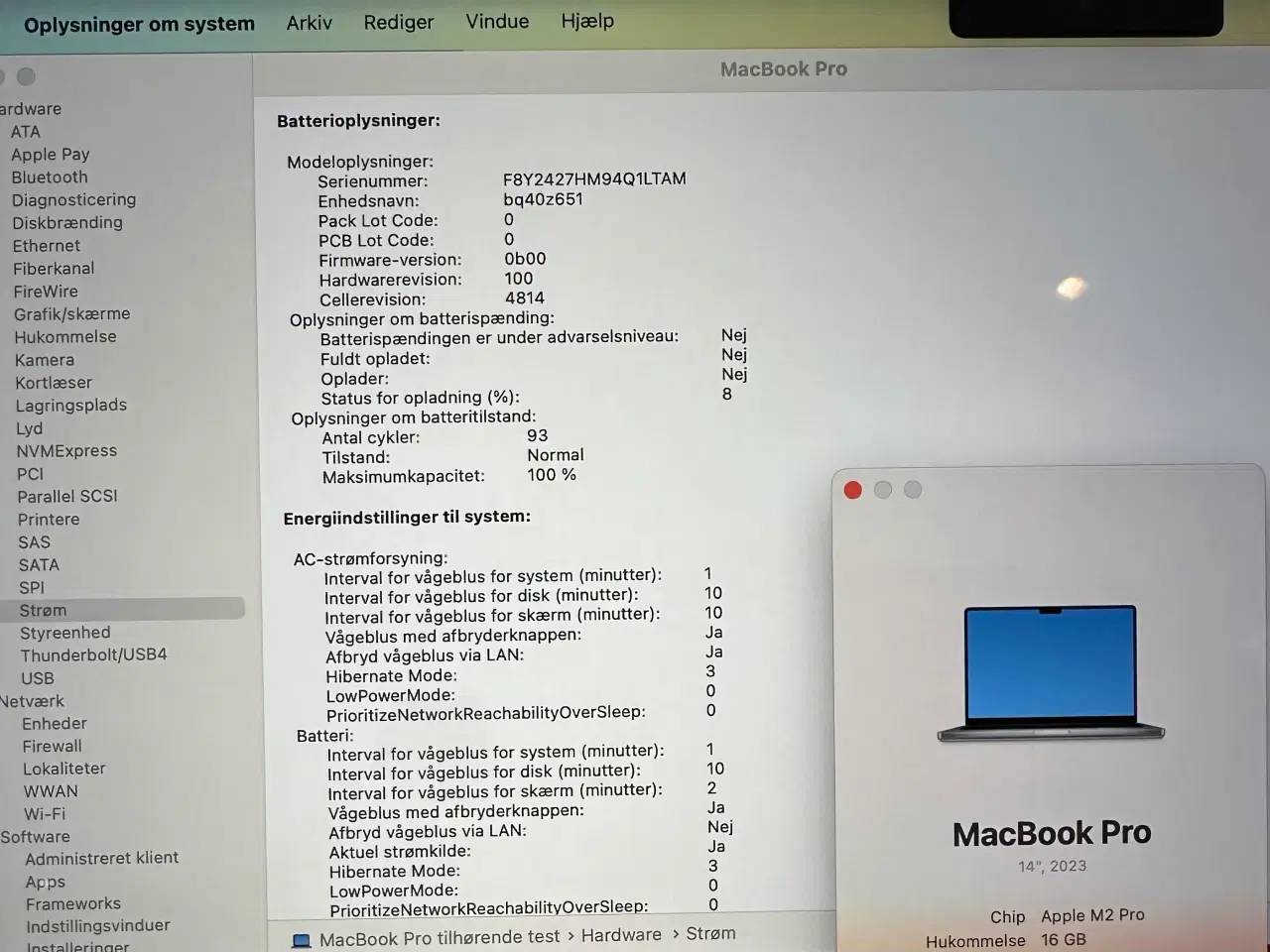 Billede 7 - MacBook Pro 14” M2 Pro 16GB Ram 500GB SSD Harddisk