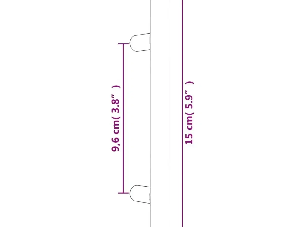 Billede 8 - Skabshåndtag 10 stk. 96 mm rustfrit stål sort