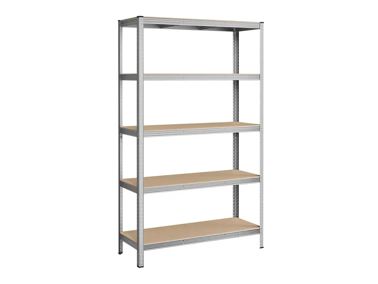 Billede 1 - Reol til garage stålhylle med 5 niveauer, 60 × 120 × 200 cm, sølv