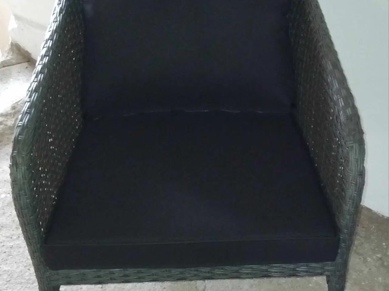 Billede 3 - Loungesæt  polyrattan Grå med sorte hynder