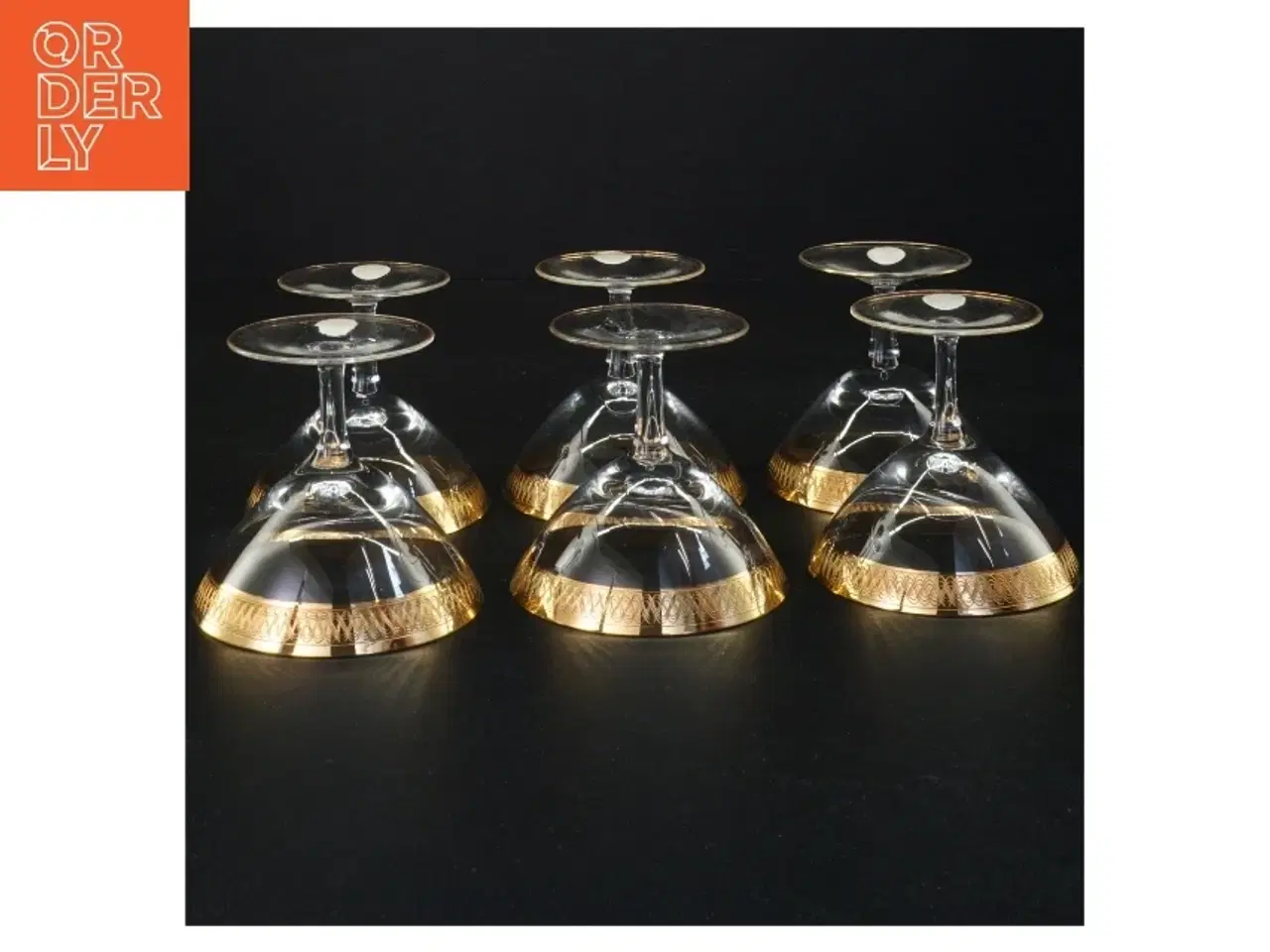 Billede 3 - Tosca Lyngby Vintage champagneskåle med gulddekor fra Lyngby (str. 8 x 8 cm)