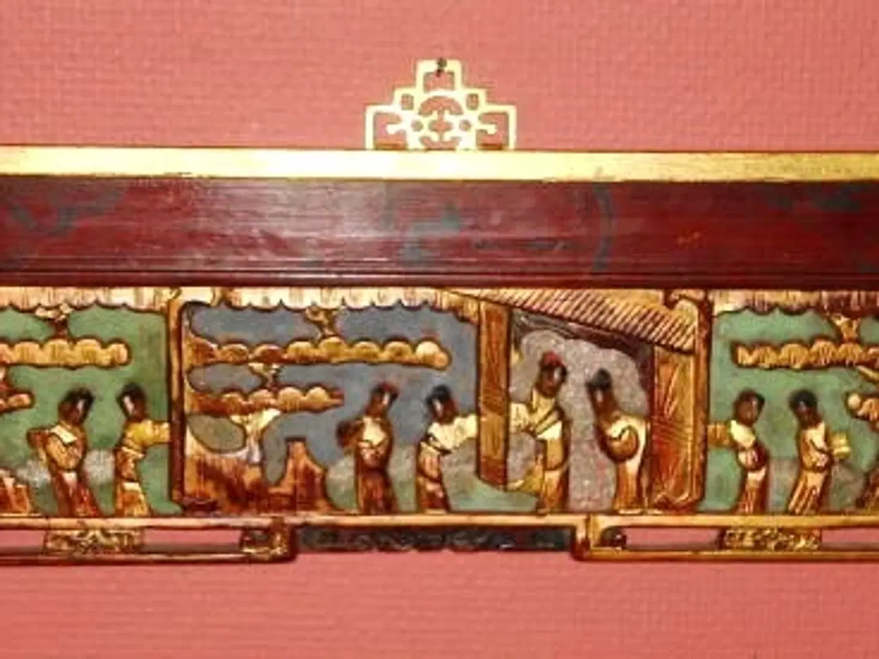 Billede 1 - Træudskæring i ramme fra ca. 1880