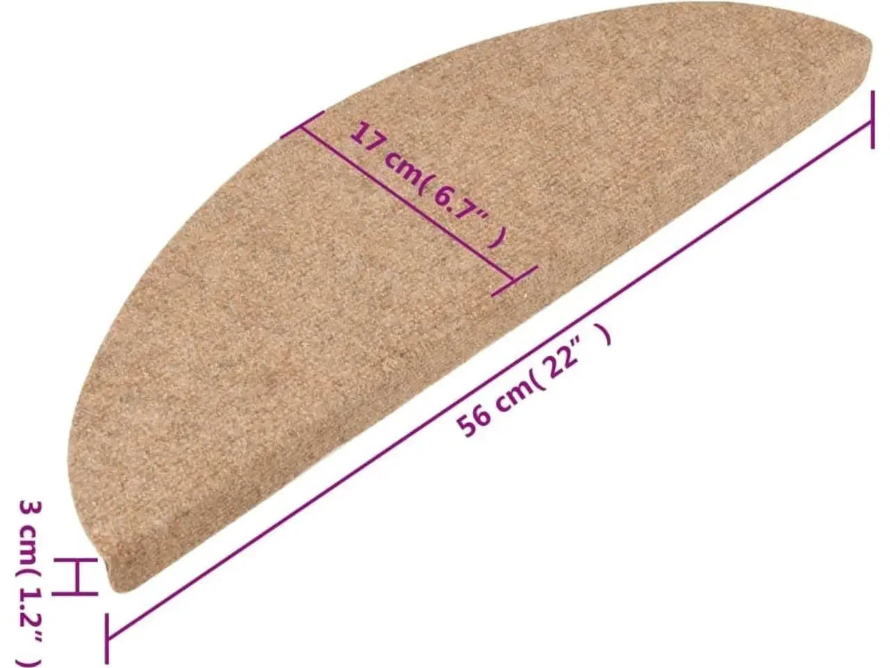 Billede 8 - Selvklæbende trappemåtter 10 stk. 56x17x3 cm beige