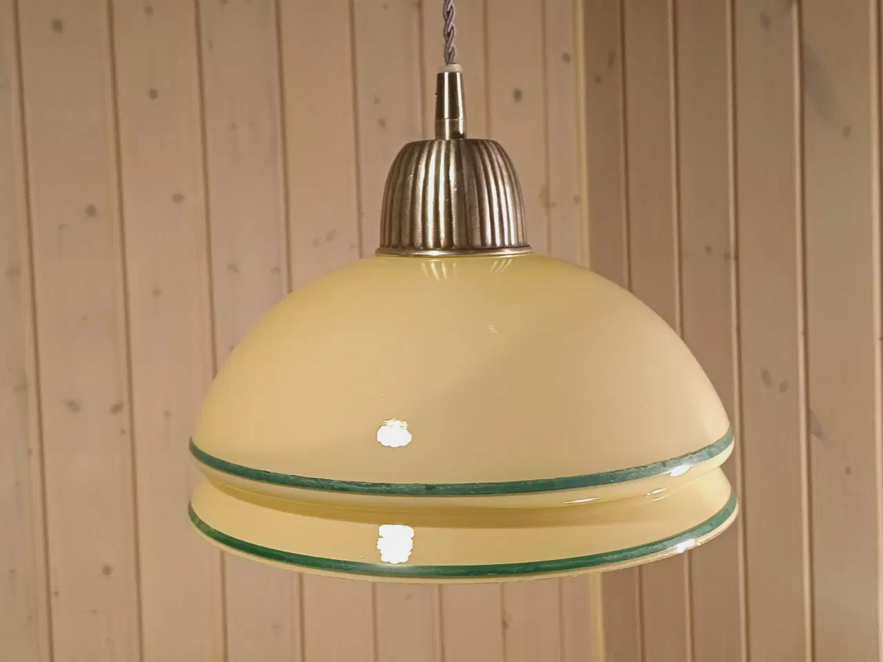 Billede 6 - Vintage/Retro loftlampe med glasskærm og bakelit