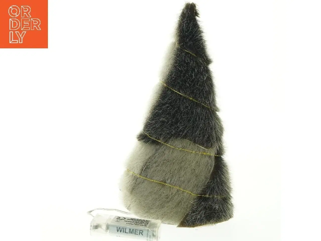 Billede 2 - Pelsbeklædt juletræ med lyskæde (str. H. 27 cm)