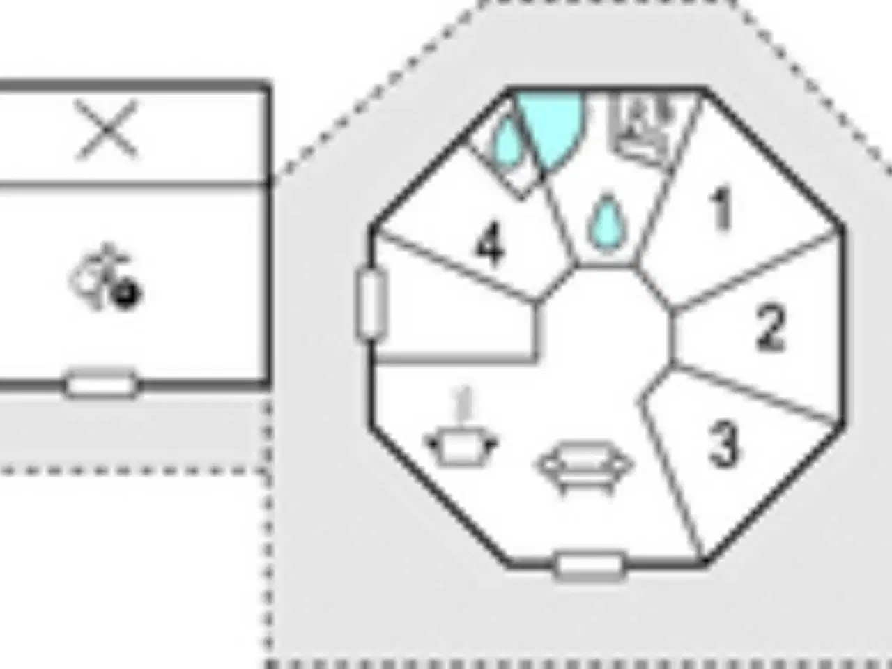 Billede 2 - 8 KANTET LUKSUSHUS EBELTOFT * nyt MULTIRUM med bla. BOB * POOLBORD * FODBOLDBORD * DART mm.