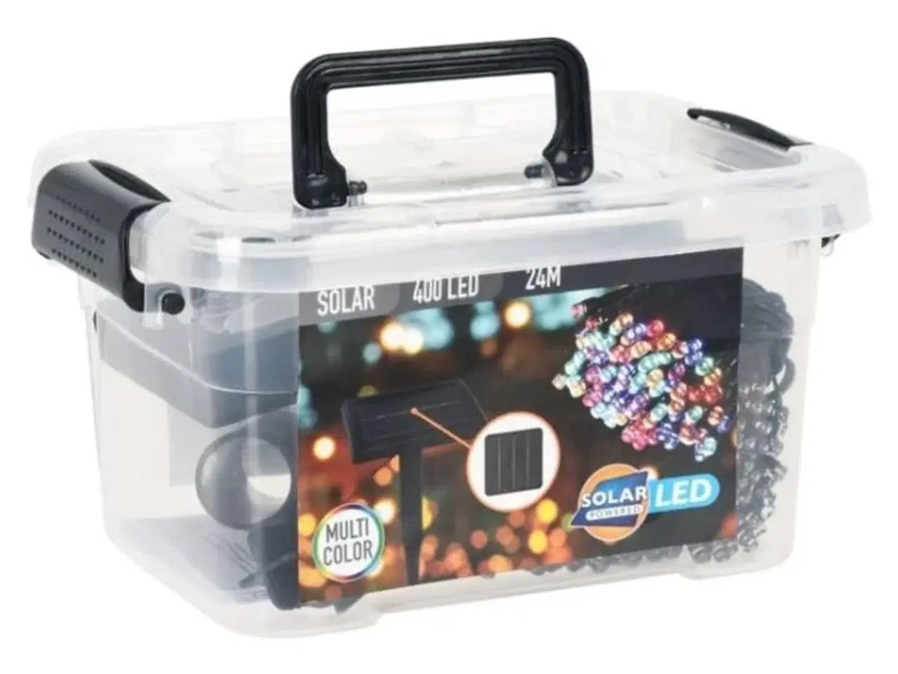 Billede 1 - 2 stk. pro garden 400 farvede led lys solcelledrevet 24m(ubrugt)